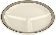 G.E.T. CP-10-CA-EC Heavy-Duty 3-Compartment Divided Plastic Plates, 10.25", Black (Set of 4)