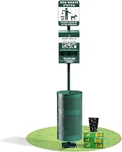 Flash Furniture Pet Waste Station with Glow in The Dark Sign, Green