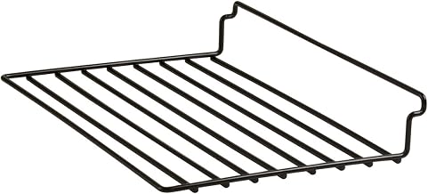 Econoco Straight Shelf, 12" Length x 8" Depth, Black 6 Pack | Heavy-duty wire or wood shelving for gridwall, slatwall, or shelving standards, professional retail display surface