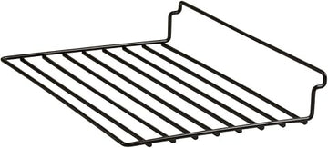 Econoco Straight Shelf, 12" Length x 8" Depth, Black 6 Pack | Heavy-duty wire or wood shelving for gridwall, slatwall, or shelving standards, professional retail display surface