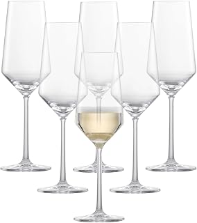 Zwiesel Glas Pure Champagne Glass (Set of 6), Champagne Flutes with Effervescent Point, Dishwasher-Safe Tritan Crystal Glasses, Made in Germany (10 Ounce)