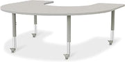 Jonti-Craft Berries 6445JCM000 Horseshoe Activity Table - 66" X 60", Mobile - Freckled Gray/Gray/Gray