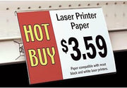 HUBERT Ratcheting Shelf Sign Holder Clear Plastic - 5 1/2" L x 3 1/2" H, 12 per Bag