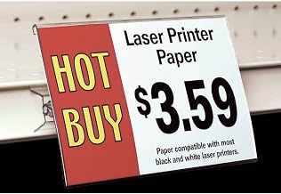 HUBERT Ratcheting Shelf Sign Holder Clear Plastic - 5 1/2" L x 3 1/2" H, 12 per Bag