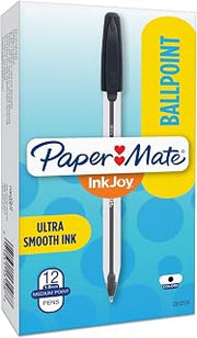 Paper Mate 2013154 InkJoy 50ST Ballpoint Pens, Medium Point (1.0mm), Black, Box of 12 Pens