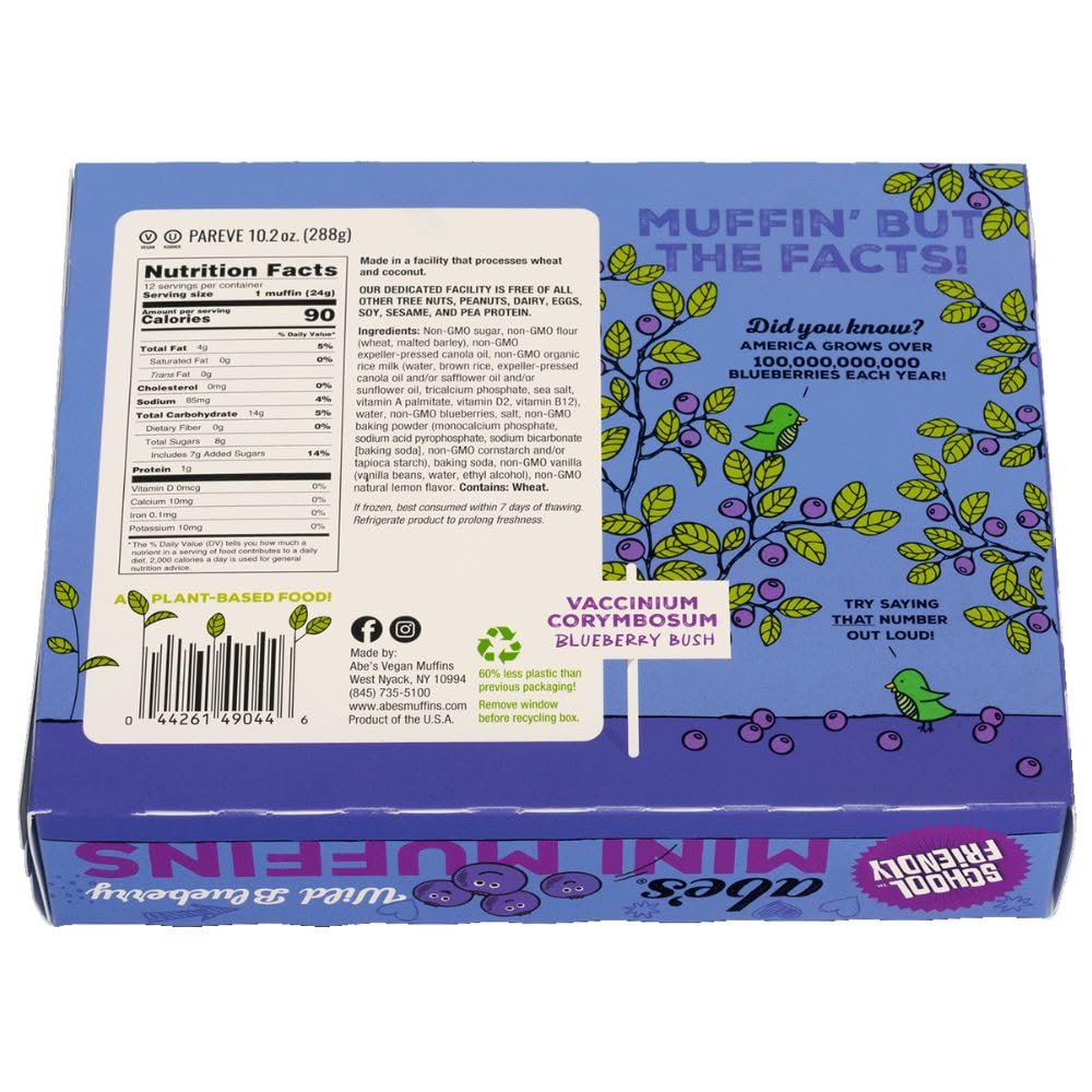 Mini Blueberry Muffin 12ct by Abe's – 10.2 Ounce (Pack of 1), Model 0044261490446