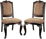 Starlight Canyon Home Brown Upholstered Dining Chair Set of 2 with Fabric Seat and Solid Wood Frame – Elegant Kitchen and Dining Room Seating Solution