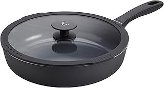 HENCKELS x EMERIL Lagasse Nola 11-Inch Nonstick Saute Pan with Lid, PFAS-Free Aluminum Cookware, Made in Italy, Oven Safe Ceramic Nonstick Fry Pan