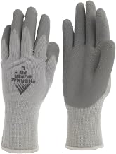 Super-Fit Thermal Work Gloves with Natural Rubber Coated Palm Grey Knit - Large, 1 Pair