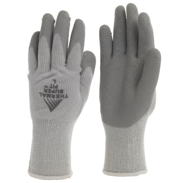Super-Fit Thermal Work Gloves with Natural Rubber Coated Palm Grey Knit - Large by SUMMIT GLOVE INCORPORATED – Large, Knit, Grey, Pack of 2, Model A304TH-L