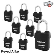 Master Lock 8 Pack / Black / 1 Keyed Padlocks