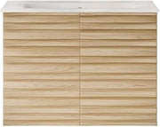 Swiss Madison Cascade 30" Wall-Mounted Bathroom Vanity in Natural Oak with Sink Top