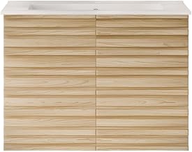 Swiss Madison Cascade 30" Wall-Mounted Bathroom Vanity in Natural Oak with Sink Top