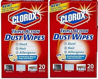 Clorox Triple Action Dust Wipes - 20 Count, Pack of 2