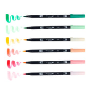 Dual Brush Pen Art Markers by Tombow – 1 Count (Pack of 6), Plastic, Nylon, Just Peachy, Model 56239
