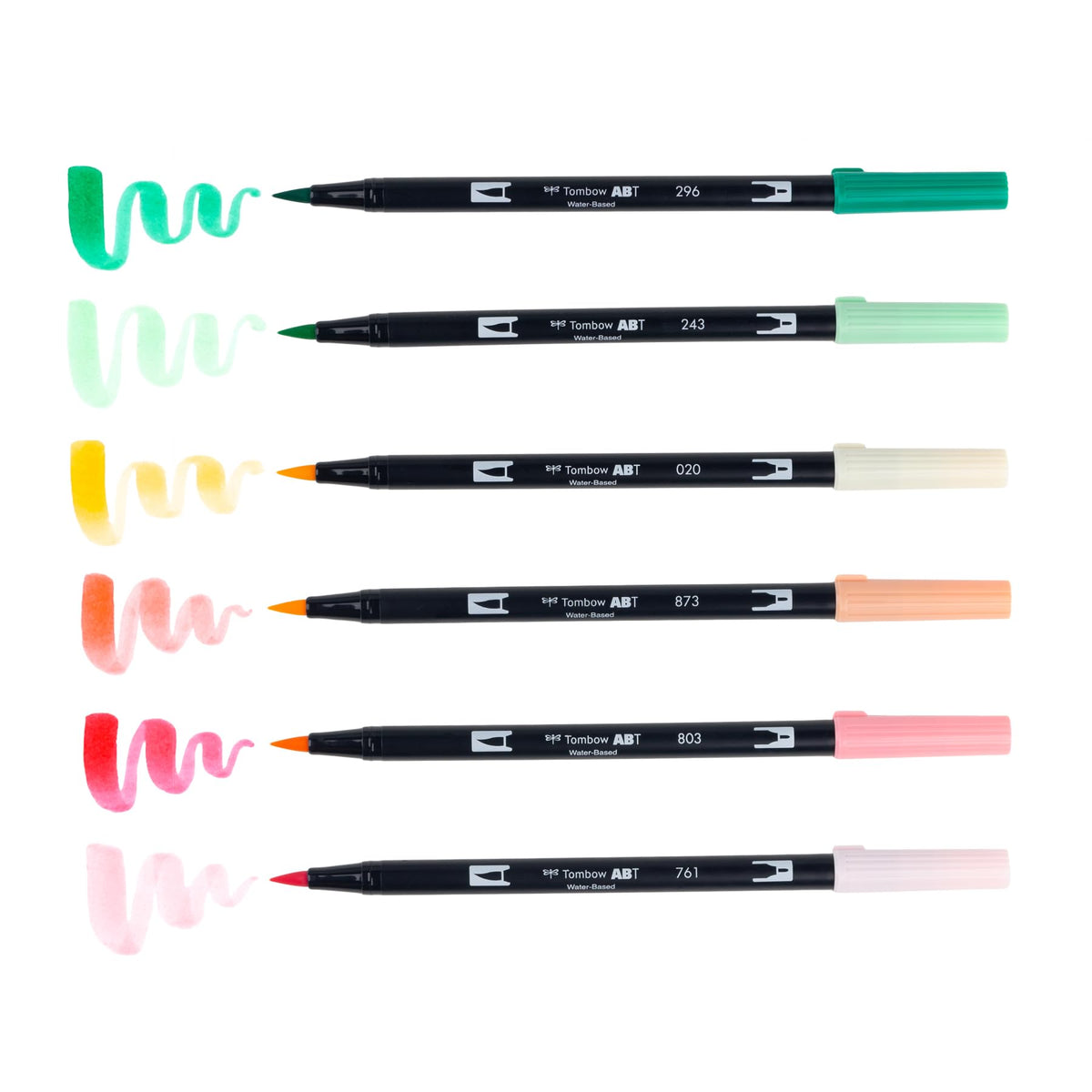 Dual Brush Pen Art Markers by Tombow – 1 Count (Pack of 6), Plastic, Nylon, Just Peachy, Model 56239
