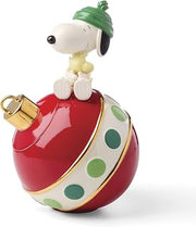 Lenox 897695 Snoopy Christmas Cookie Jar, Christmas, Kitchen, Festive Holiday Decor