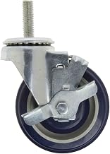 HUBERT Swivel Casters with Thread Blue Polyurethane - 4"Dia