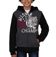Boys Hoodie Gray Grey Charcoal Sherpa Lined Allstar 89 Champs Full-Zip Jacket (XS (5-6)) by Lee – X-Small, Polycotton, All Star Charcoal/Black