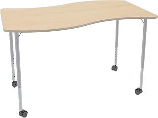 Learniture Structure Series Mobile Wave Collaborative Adjustable Height Table (30" W x 48" L)