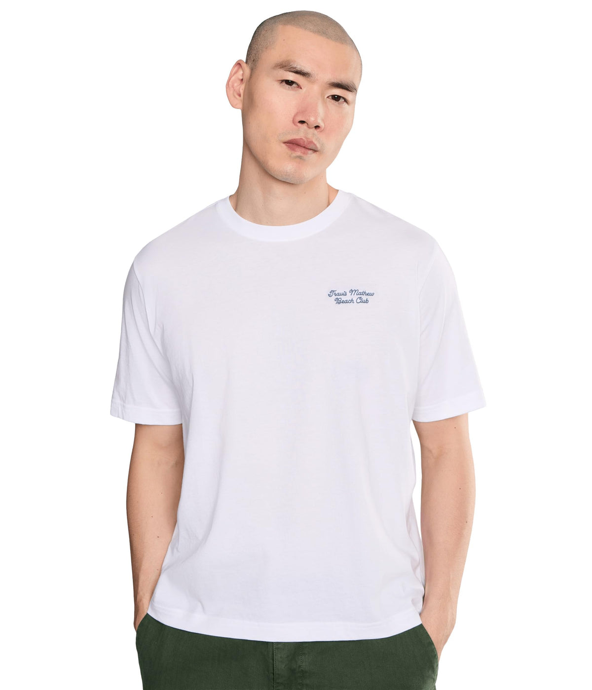 Mens Rooftop Boyfriend Tee Bright White XS One Size by TravisMathew – Cotton Blend, Bright White, Model A46406