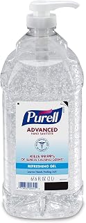 Purell Advanced 9625-02-EC Hand Sanitizer Refreshing Gel, cl Scent, 2 L, Tabletop Pump Bottle, 2-Pack