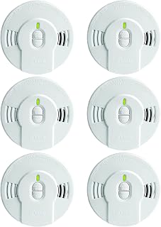 Kidde Smoke Detector, 10-Year Battery, LED Indicators, Replacement Alert, Test-Reset Button, 6 Pack, White