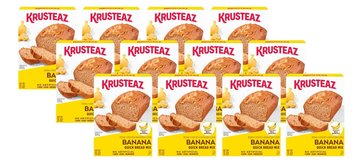 Banana Quick Bread Mix by Krusteaz – 15 Ounce (Pack of 12), Pack of 12