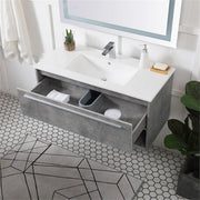 40 Inch Single Bathroom Floating Vanity in Concrete Grey by Elegant Decor – 42" - Single, Engineered Wood, Grey, Model VF43040CG