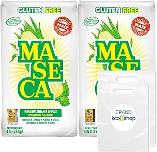 MASECA Traditional Instant Corn Masa Flour Gluten Free Kosher 4 lbs Bag 2 Pack + 2 Storage Reusable Bags by KOOL8SHOP Infinite Deals