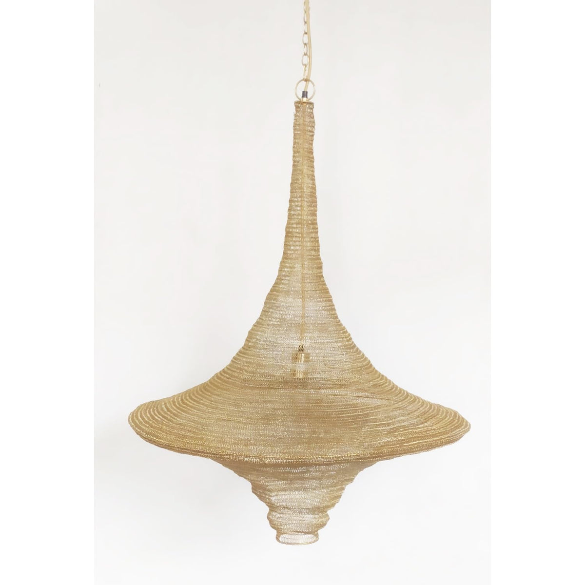 Gold Chain Basket Light - D30'' Industrial Pendant Light Fixture 39" H by Design Living – 39 H, Model AC03C30GD