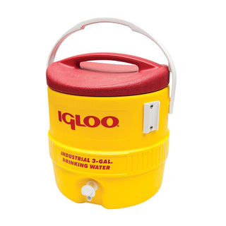 3 GAL. Industrial Water Cooler by Igloo – 3 Gallon | 15" (L) x 13" (W) x 14.75" (H), 3.0 gallons, Plastic, Red, Model 385-431