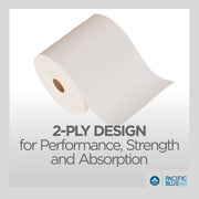 Pacific Blue Select 7.875" Premium 2-Ply Paper Towel Rolls by GP PRO (Georgia-Pacific) – White, 28000, 350 Feet Per Roll, 12 Rolls Per Case