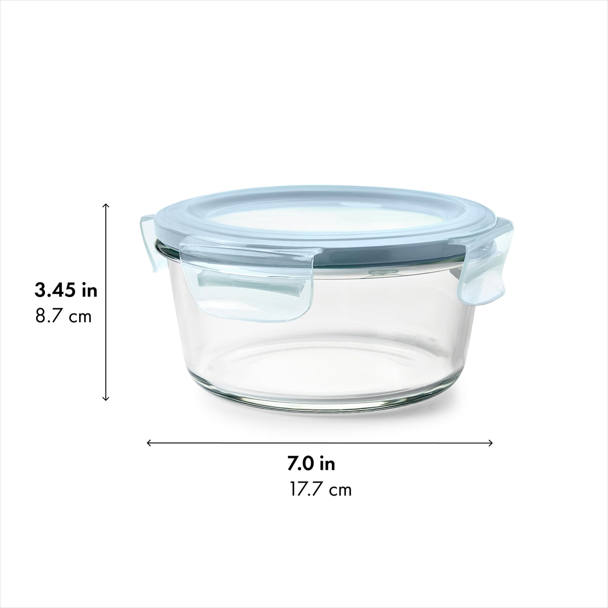 Good Grips Smart Seal 4-Cup Glass Food Storage Container - Arctic Blue by OXO – 4 cups, Arctic, Model 11437100