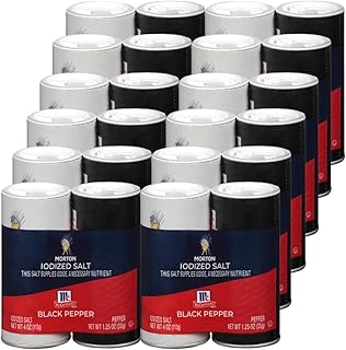 Morton McCormick Iodized Salt and Pepper Shaker Set, 5.25 Ounce, 12 Pack