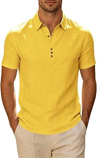 Breeze Men's Shirts Short Sleeve Casual Summer Structured Collar Performance Plus Size Dressy Polo