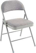 Global Industrial Fabric Seat Folding Chair, Gray, Lot of 4