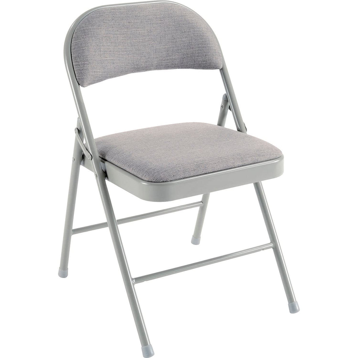 Fabric Seat Folding Chair by Global Industrial – 18.75 in x 38.25 in x 8.25 in, Textile, Grey, Pack of 4, Model INT-962