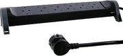 Legrand 694534 694534 Rotatable Power Strip 6-Way Socket Multiple Socket Wall or Table Mount LED On/Off Switch 1.5 m Cable Black/Dark Grey