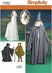 Simplicity 1582 Teens', Men's & Women's Hooded Cape Costume Sewing Pattern, Sizes XS-XL