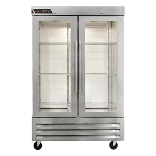 CLBM-49R 49" 2-Section Reach-In Refrigerator - (1) Left Hinged (1) Right Hinged Glass Door by Traulsen – (2) Glass Doors, 45.13 cubic_feet, Silver, Model CLBM-49R-FG-LR