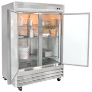 54" Two Section Reach In Refrigerator by MOTAK – 56.69x35.04x83.46, In Description, Check Images, Model MSD-2DR-BAL-X