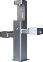 Global Industrial Outdoor Bottle Refiilling Station with Bi-Level Drinking
