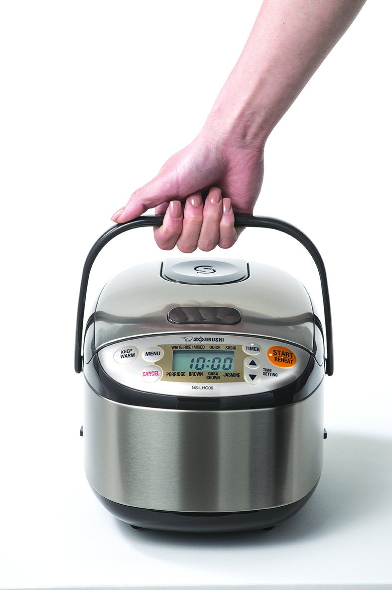 NS-LHC05 Micom Rice Cooker & Warmer by Zojirushi – 3 Cups Uncooked, 6.0 ounces, Stainless Steel, Stainless Dark Brown, Model NSLHC05XT