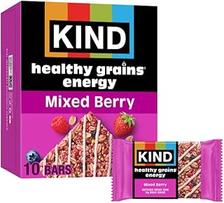 KIND Healthy Grains Energy Bars, Mixed Berry, Gluten Free, Healthy Snacks, 19g Whole Grains, 10 Count