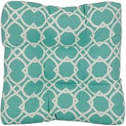 Blazing Needles 94005-2CH-OD-144 19 in. Squared Polyester Outdoor Tufted Dining Chair Cushions Elipse Pool - Set of 2