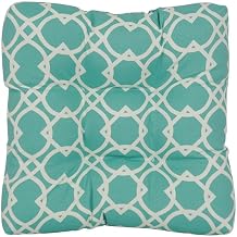 Blazing Needles 94005-2CH-OD-144 19 in. Squared Polyester Outdoor Tufted Dining Chair Cushions Elipse Pool - Set of 2
