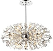 Elegant Lighting Vera 42" Crystal Starburst Oval Pendant in Chrome