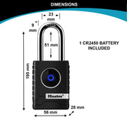 Bluetooth Smart Padlock for Professional and Private Use by Master Lock – Metal, Black, Model 4401EURLHEC
