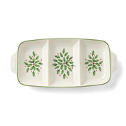 Holiday Carved Divided Dish by Lenox – 1 Count, 24 fluid_ounces, Porcelain, Multicolor, Model 899166